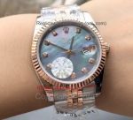 Copy Rolex Datejust 2-Tone Gold Diamond Markers Blue MOP Dial Man's Watch